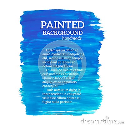 Abstract painting blue background. Vector illustration Vector Illustration