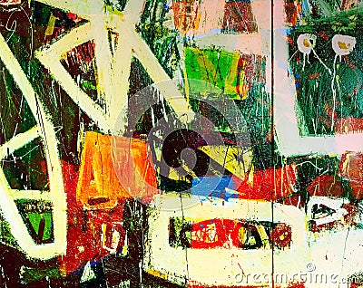 Abstract painting on canvas. Abstract expressionism. Stock Photo