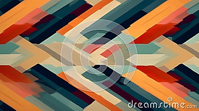 An abstract painting composed of various colored lines arranged in a non-representational manner. Generative ai Stock Photo