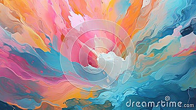 Colorful Abstract Painting With Fluid Formation And Nature-inspired Abstractions Stock Photo