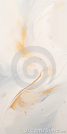 Ethereal Abstractions A Gold And White Painting With Fluid Transitions Stock Photo