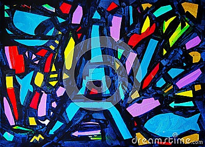 Abstract painting named Come back to Paris. Stock Photo