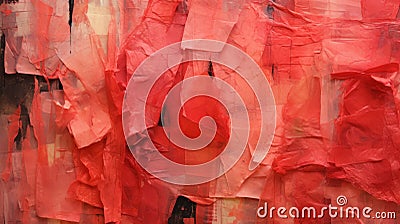 Abstract Painting Of Red Paper Bags With Translucent Layers Stock Photo