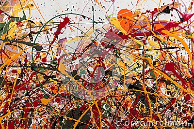 Abstract Painting: Strokes with Different Color Patterns like Re Stock Photo