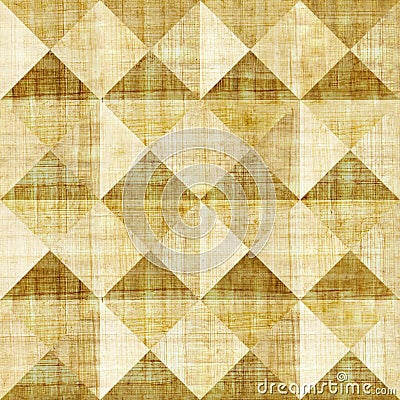 Abstract paneling pattern - seamless background - pyramidal pattern - papyrus structure Stock Photo