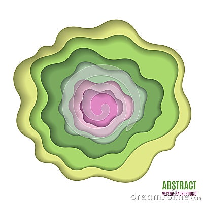 Abstract paper carve green background. Vector Illustration