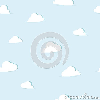 Abstract paper clouds seamless pattern Vector Illustration