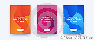 Abstract paper cut covers. Vertical banners, brochures, posters. Gradient template. Simple realistic design. Beautiful background Vector Illustration