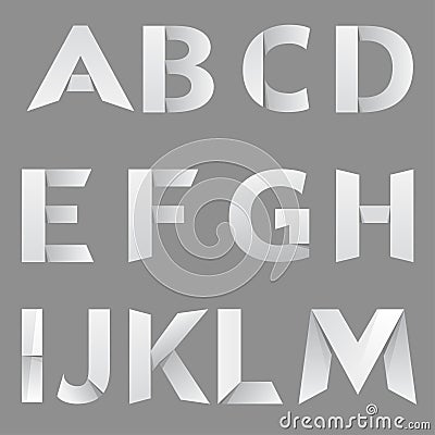 Abstract Paper Font Letter 1 Vector Illustration