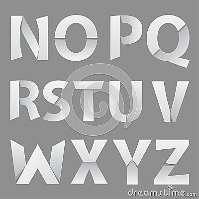 Abstract Paper Font Letter 2 Vector Illustration