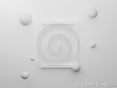 Abstract paper frames isolated on white background. 3d render design for display product and banner. Empty clean picture hanging Stock Photo