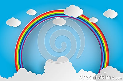 Abstract paper rainbow. Vector Illustration