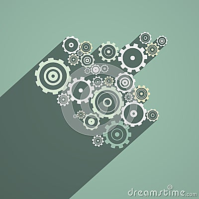 Abstract Paper Vector Cogs, Gears Vector Illustration