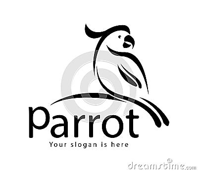 Abstract parrot logo, parrot line illustration design Cartoon Illustration