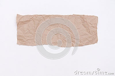 Abstract part of packaging craft wrinkled paper on white background Stock Photo