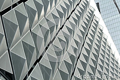 Abstract part of a wall in modern style. Moscow city. Editorial Stock Photo