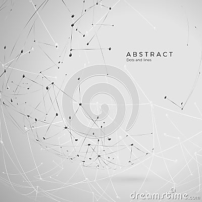 Abstract particle background. Futuristic plexus array big data. Atomic and molecular pattern. Vector Vector Illustration