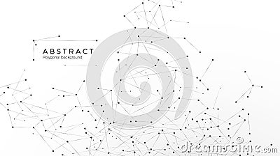 Abstract particle background. Mess network. Atomic and molecular pattern. Nodes connected in web. Vector illustration isolated on Vector Illustration