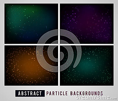 Abstract particle backgrounds pack with soft gradient Vector Illustration
