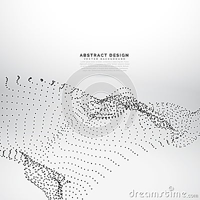 Abstract particles mesh on white background Vector Illustration