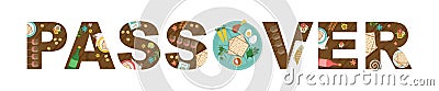 Abstract Passover with Seder plate in the middles- Vector Vector Illustration