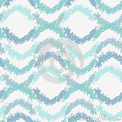 Abstract pastel blue scribble waves pattern Stock Photo