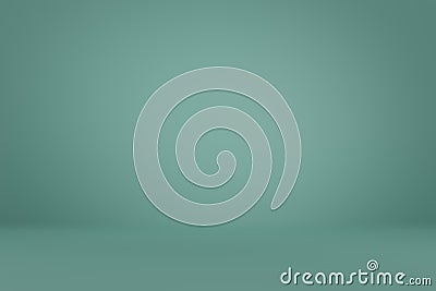 Abstract pastel cyan color and gradient light background with studio table backdrops display product design. Blank green empty Stock Photo