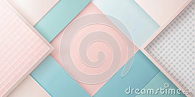 Abstract Pastel Geometric Shapes Background Design Featuring Interlocking Tiles and Soft Colors. Generative AI Stock Photo