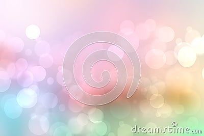 Abstract pastel vivid summer bokeh in soft color style background with free space for text Stock Photo