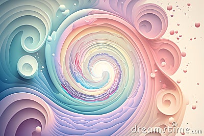 Abstract pastel whirlpool color background. Colored background. Generative AI Stock Photo