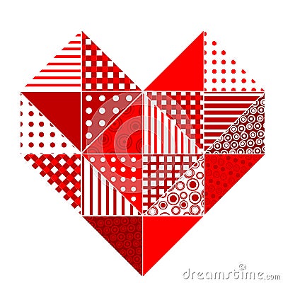Abstract patchwork heart Vector Illustration