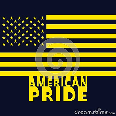 Abstract patriotic style flag art with bold lettering saying American PRIDE Stock Photo