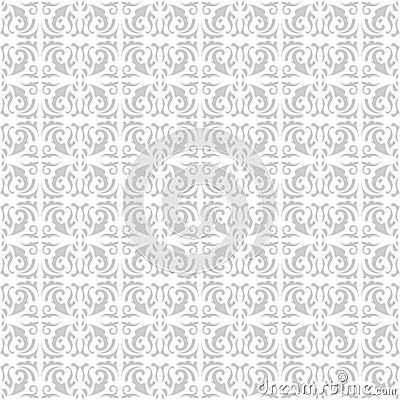 Abstract pattern in Arabian style. Seamless vector background. Gray and white texture. Vector Illustration