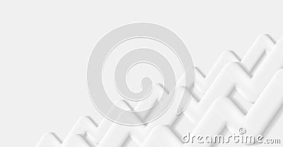 Abstract pattern background of white 3d volume zig zag stripes like volume mono chrome graph Vector Illustration