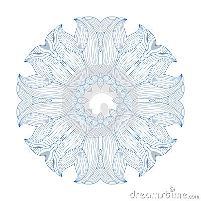 Abstract pattern. Beautiful snowflake. Decorative ornament. Mandala. Vector background. Vector Illustration