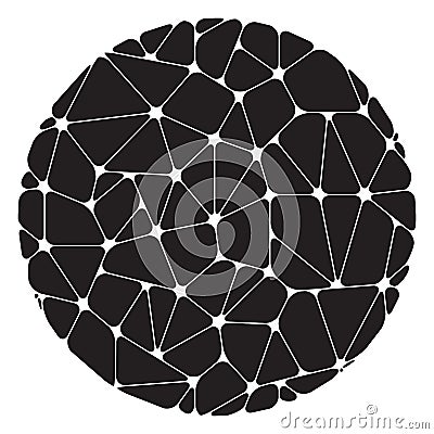 Abstract pattern of black geometric elements grouped in a circle Vector Illustration