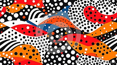 Abstract Pattern Black White Orange Fish Illustrated Unmistakabl Stock Photo