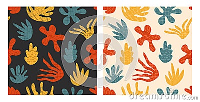 Abstract pattern bundle with natural shapes. Vector Illustration