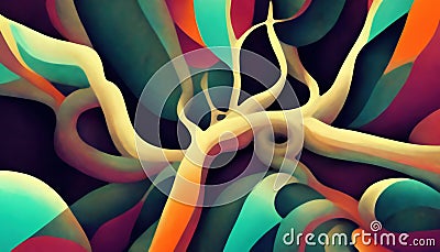 Abstract pattern color background vein curves Cartoon Illustration