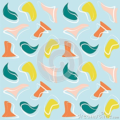 abstract pattern of colored spots and white outlines, summer colors Vector Illustration