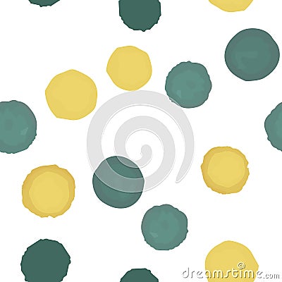 Abstract Pattern Coloring yellow and green polka Vector Illustration