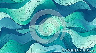 Generative AI, An abstract pattern with swirling lines in shades of blue and green Stock Photo