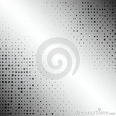 Abstract pattern with a gradient of black dots on a light gray background. Dots vary Stock Photo