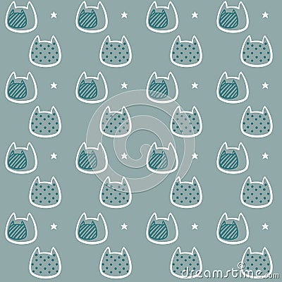 Abstract pattern on a green background, the silhouette resembles a cat`s faces Editorial Stock Photo