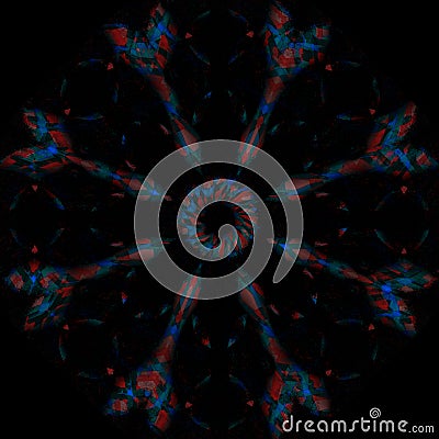 Abstract pattern, illustration. Reminds darts arrows or rockets that are targeting circle in center. Cartoon Illustration