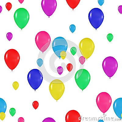 Abstract pattern with the image realistic colorful balloons background, holidays, greetings, wedding, happy birthday, partying on Vector Illustration