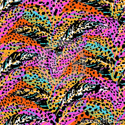 Abstract pattern inspired by tropical birds Vector Illustration