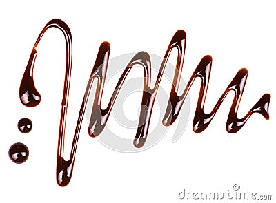 Abstract pattern made of chocolate on white background Stock Photo