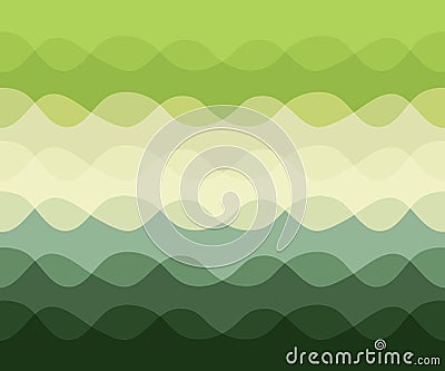 Abstract pattern with motion waves, curve green lines Vector Illustration