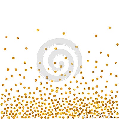 Abstract pattern of random falling golden dots Vector Illustration